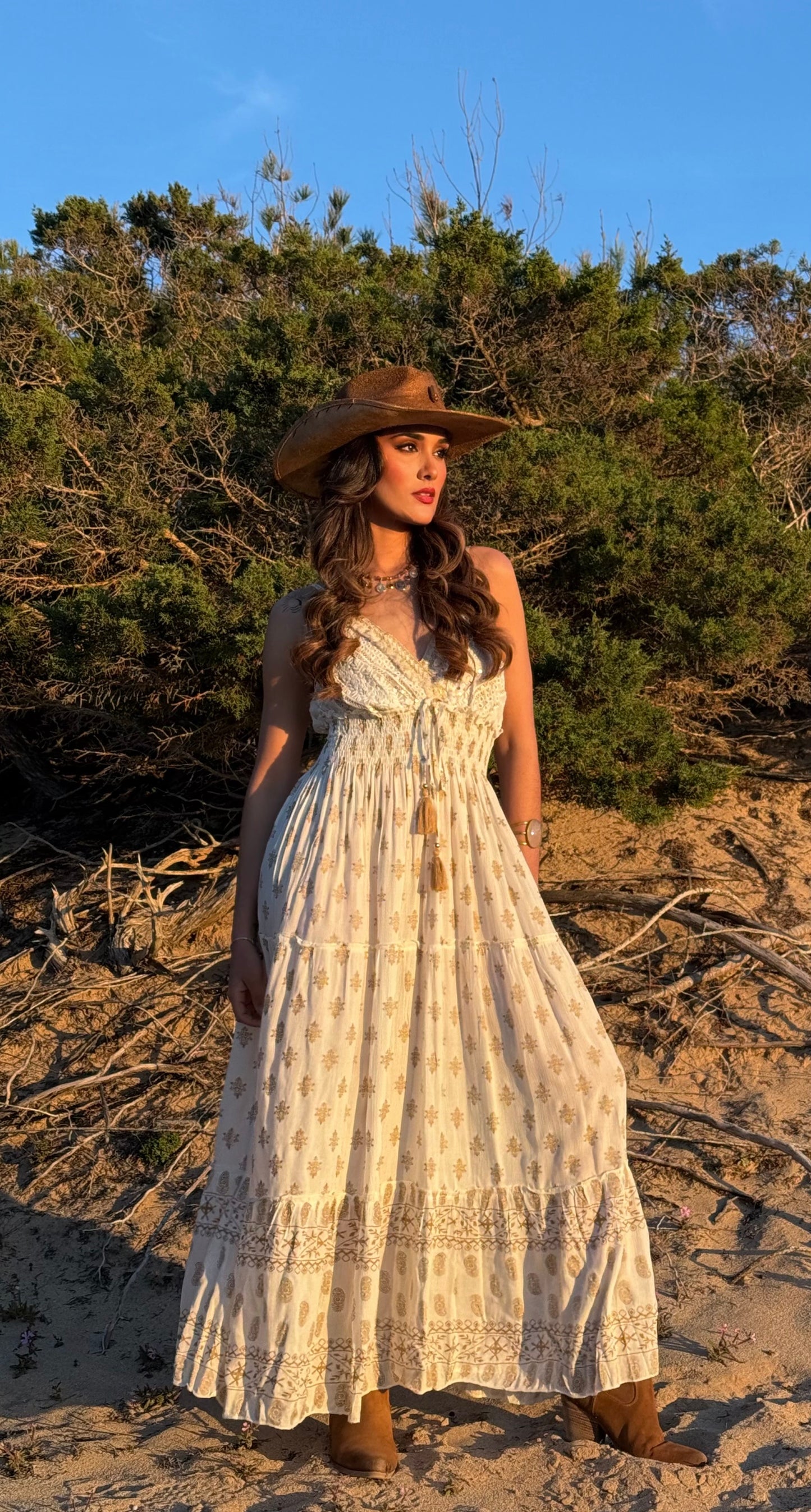 Vestido blanco con encaje