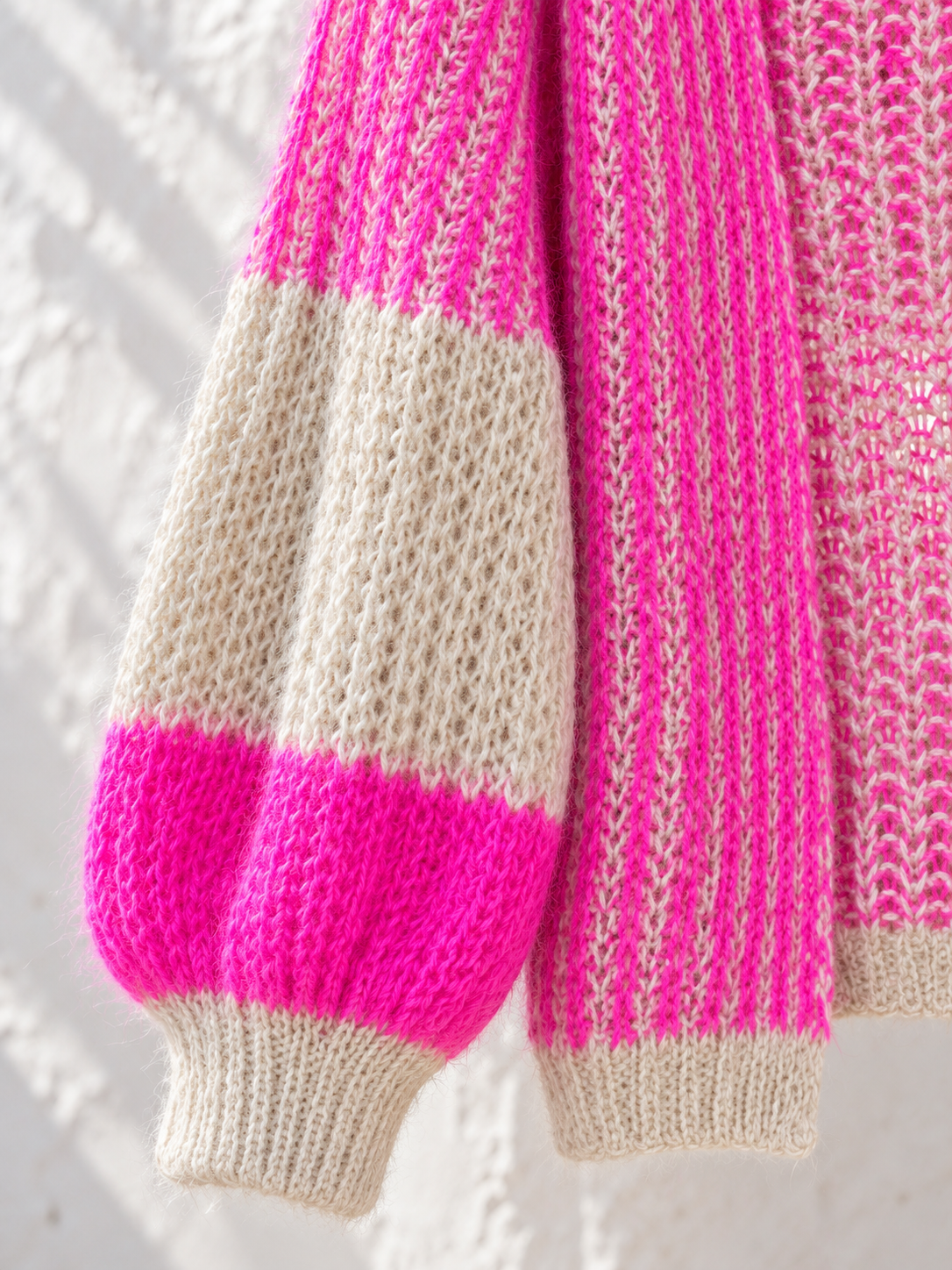 Chaqueta bicolor Fucsia con Beige