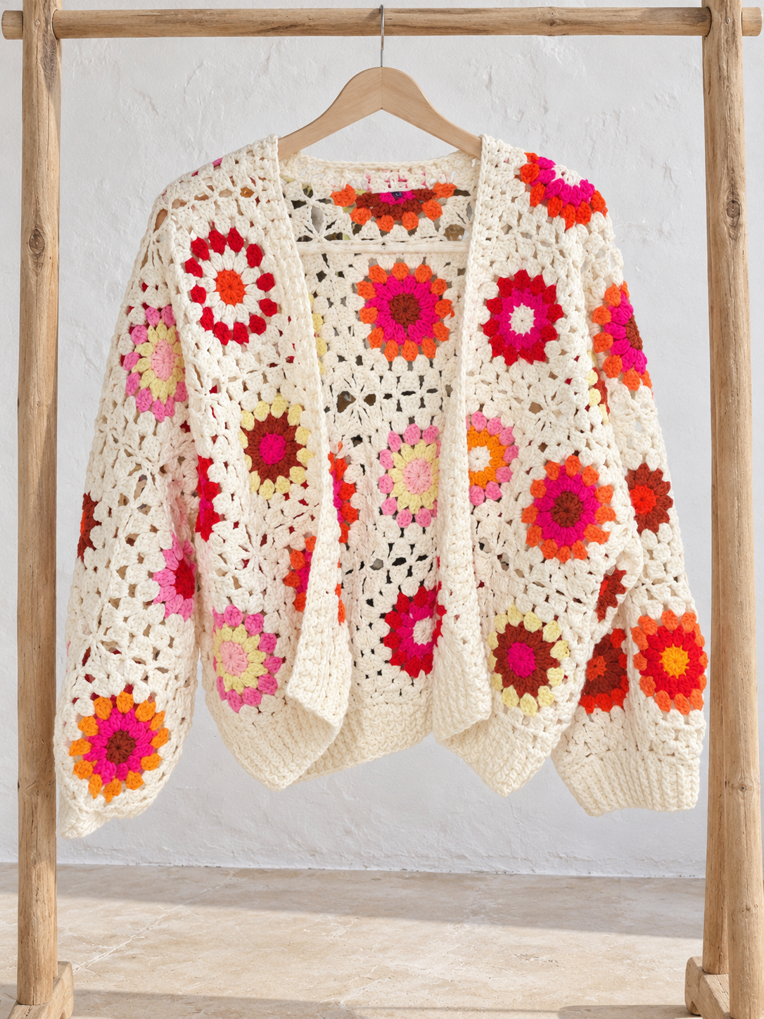 Chaqueta Croché Pink Flowers