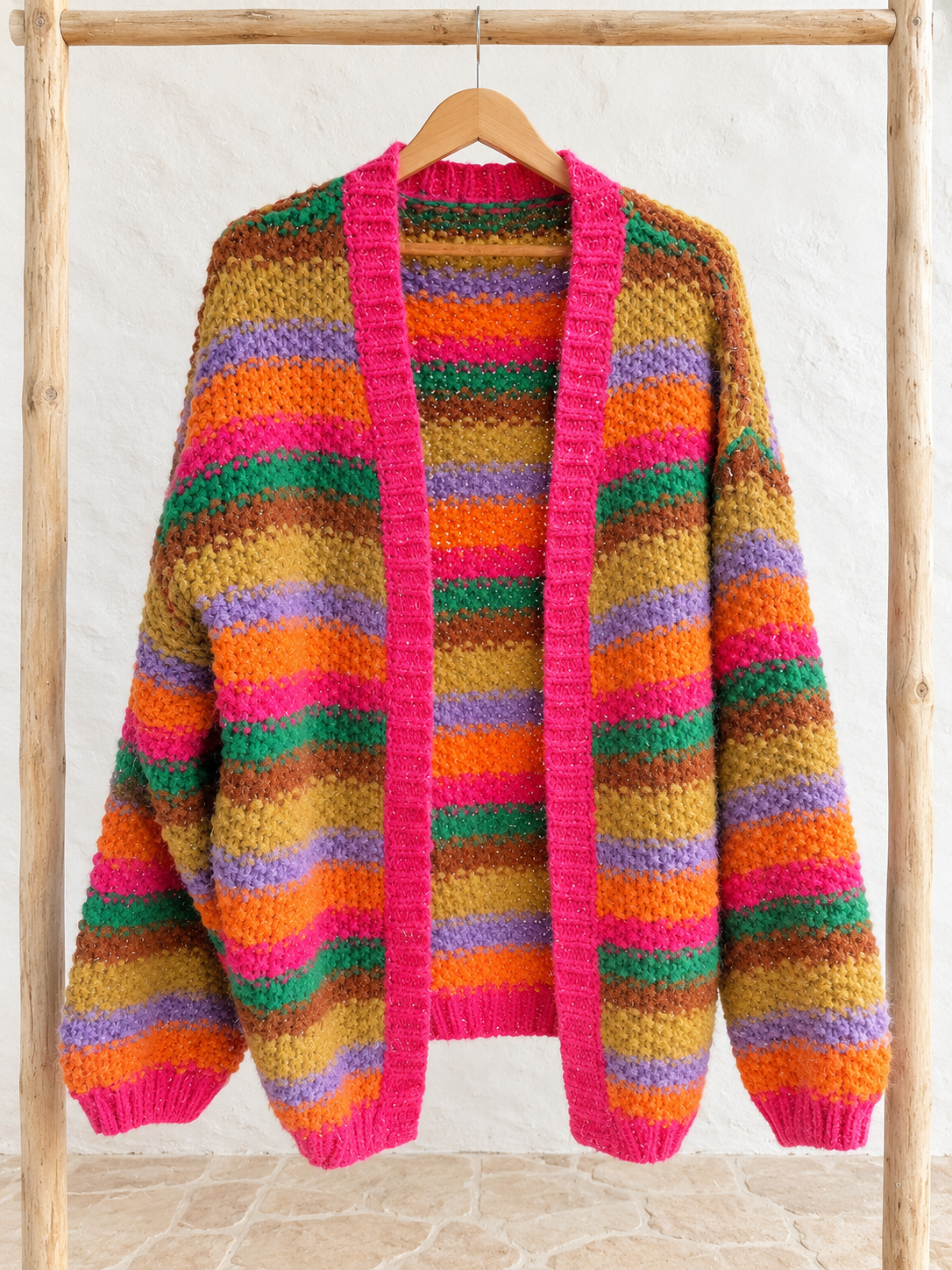 Chaqueta rayas fucsia