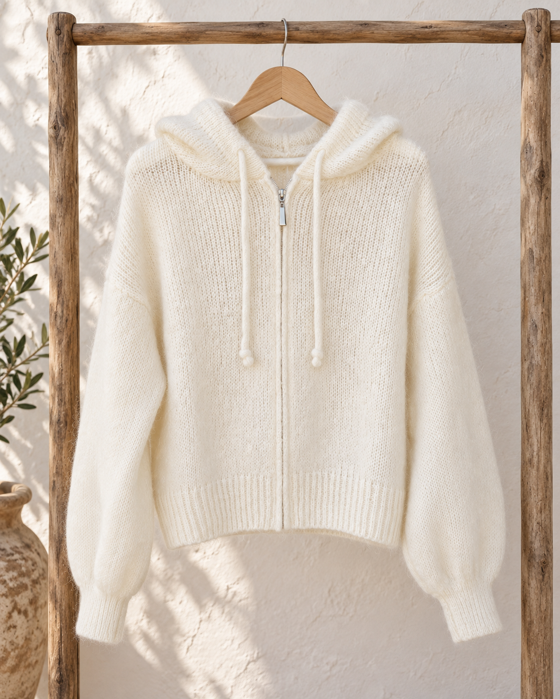 Chaqueta cremallera blanca