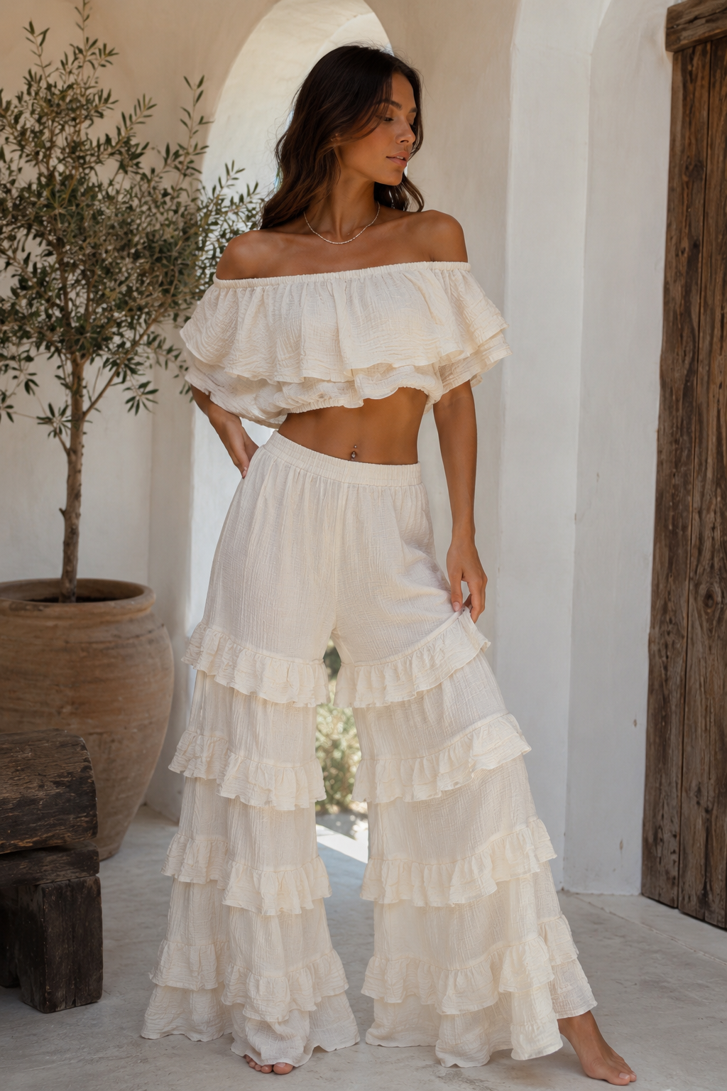 Pantalón volantes